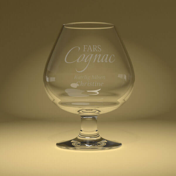 Cognacglas med gravering